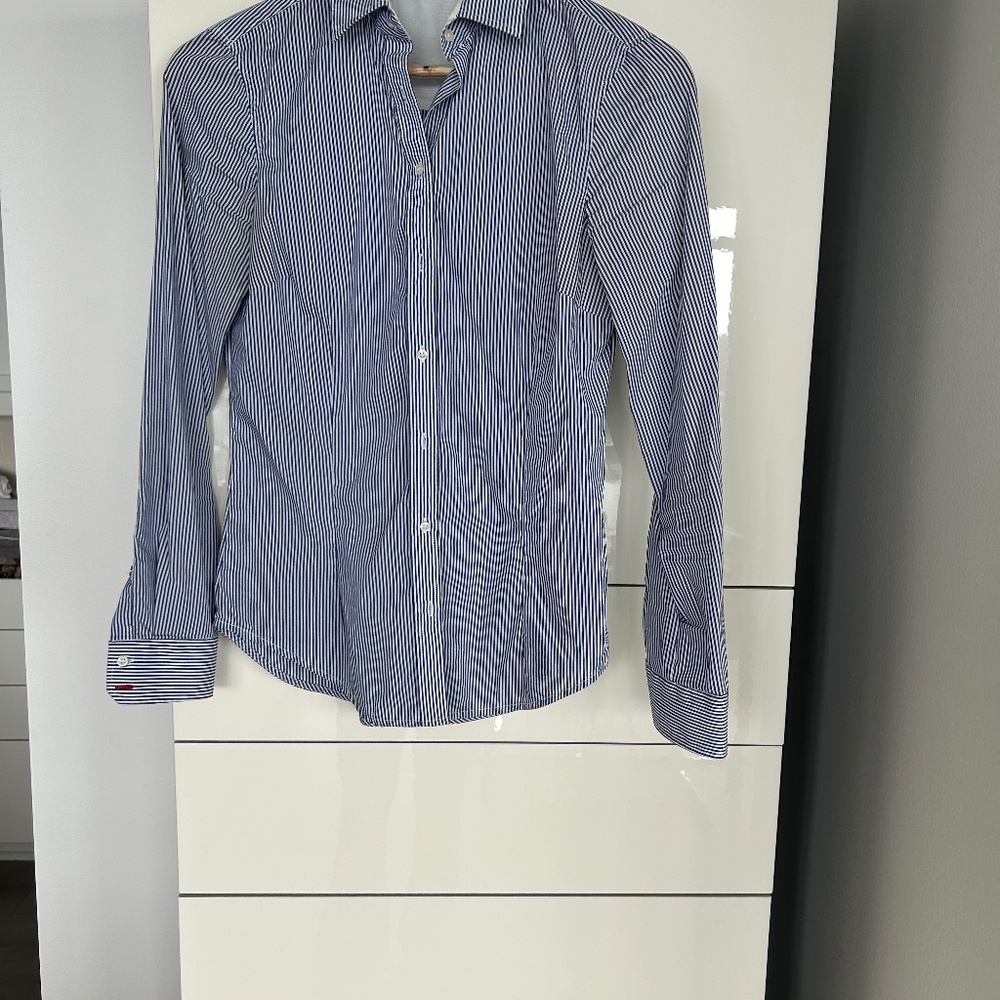 Zara Basic Strip Blue Shirt